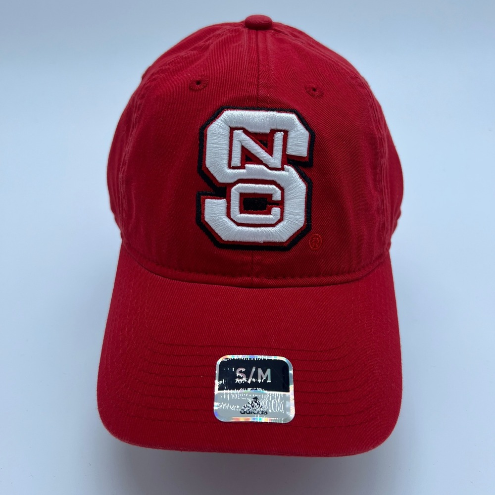 NC State Wolfpack Adidas Baseball Cap Hat Red Embroidered NCAA Small‎ Medium S/M